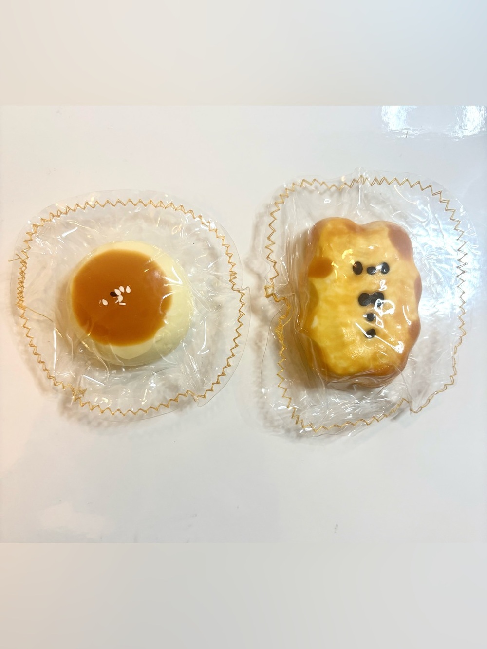 Handmade Taba Squishy Set – Bear Pastry & Caramel Custard Pastry | Soft, Buttery
